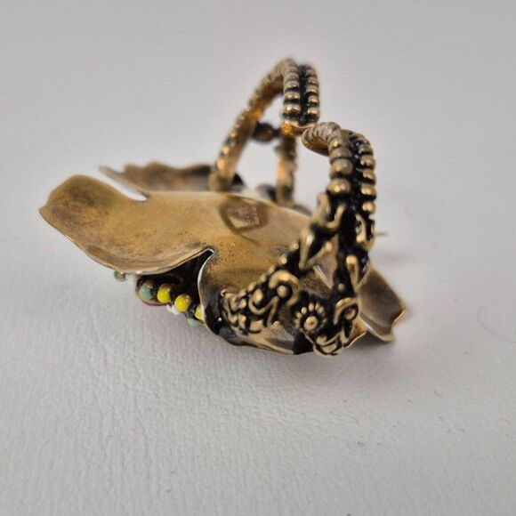 Gucci Enamel Flower Multi-Finger Cocktail Ring Size Medium - Picture 4 of 6